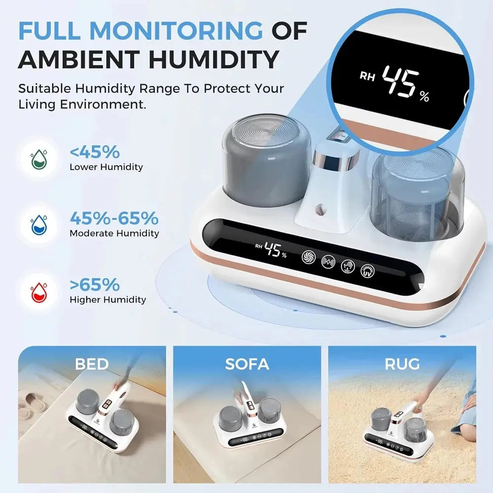 Aspirateur anti-acariens à main double réservoir sans fil U SHINER