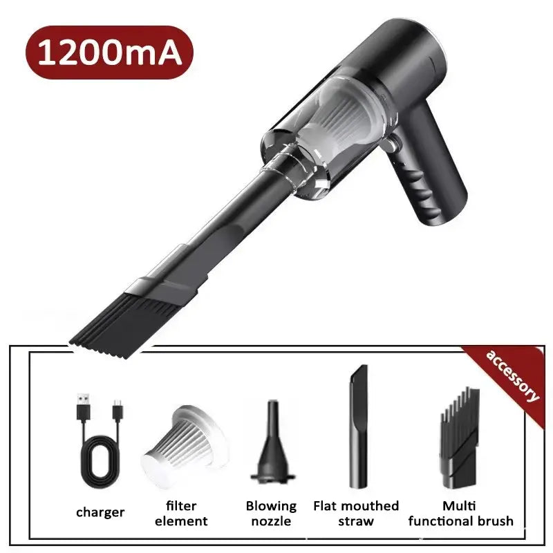 Aspirateur multi-taches sans fil puissant 4-en-1 – rechargeable USB nettoyage auto, maison et poils d’animaux U SHINER