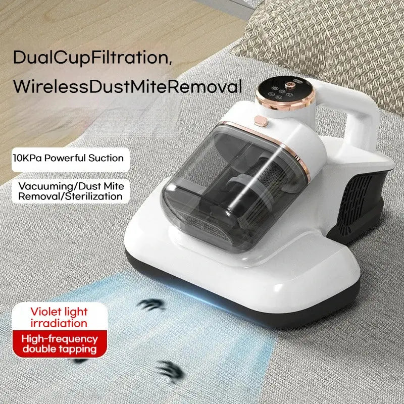 Aspirateur anti-acariens – Sans fil avec technologie ultrasons, 3 vitesses LED U SHINER