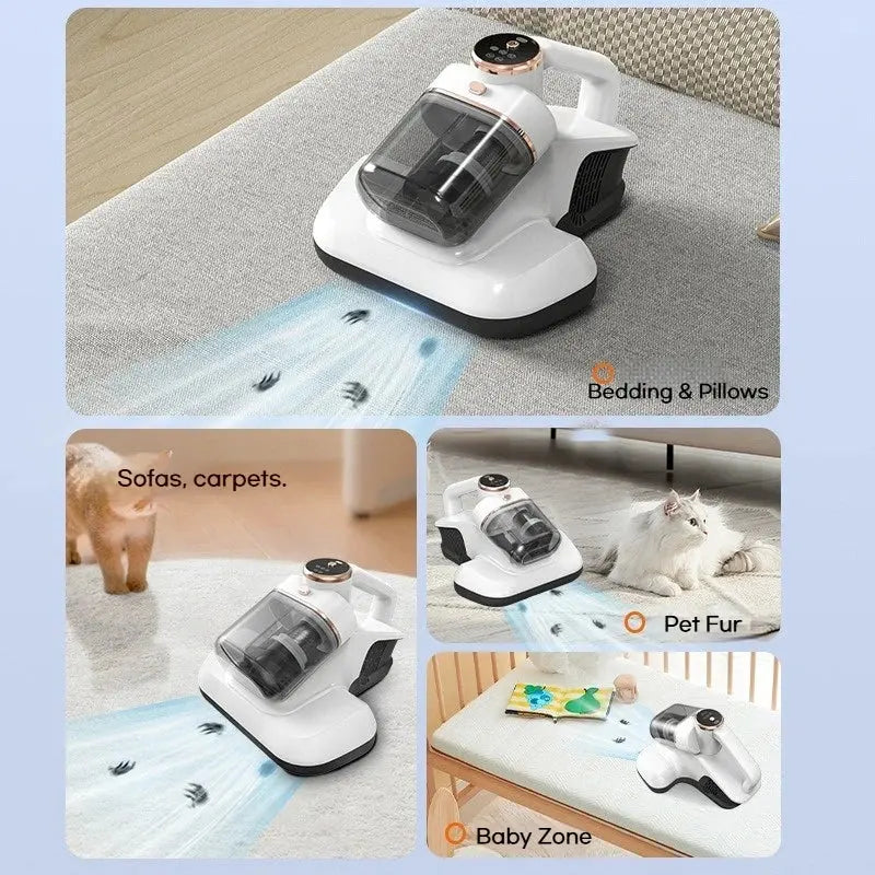 Aspirateur anti-acariens – Sans fil avec technologie ultrasons, 3 vitesses LED U SHINER