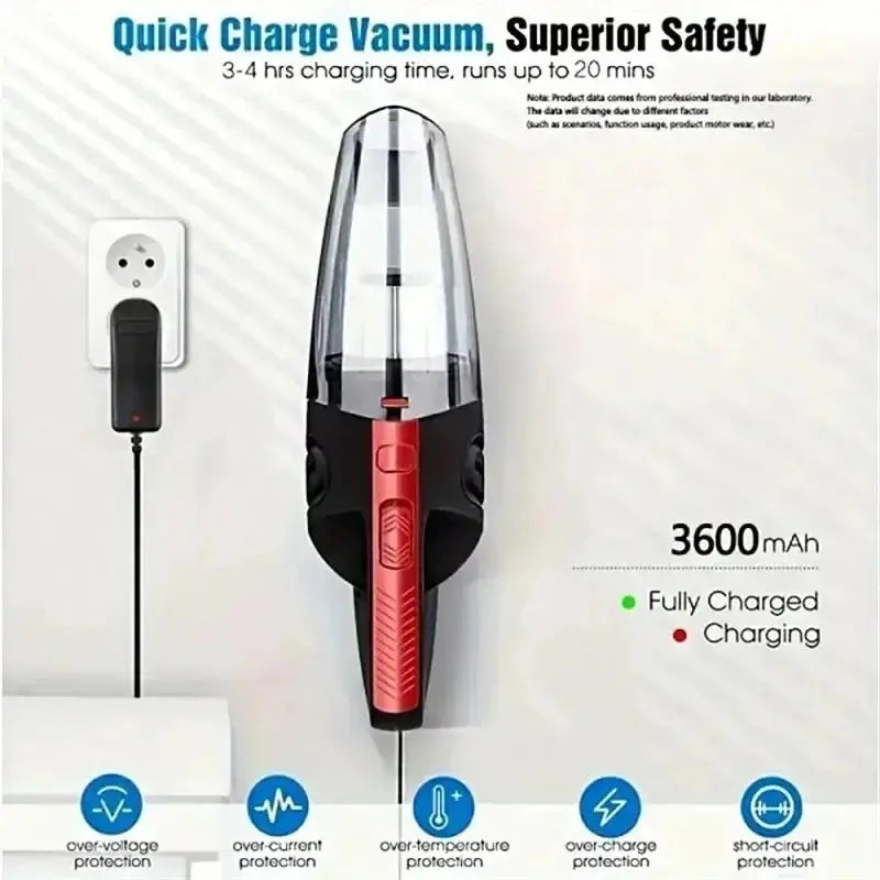 Aspirateur voiture sans fil puissant, rechargeable, idéal maison et poils d’animaux U SHINER