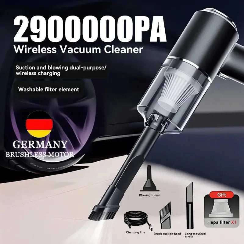 Aspirateur multi-taches sans fil puissant 4-en-1 – rechargeable USB nettoyage auto, maison et poils d’animaux U SHINER