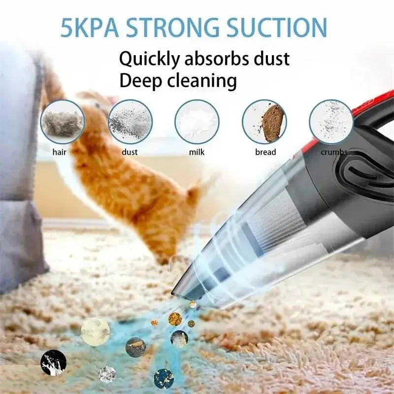 Aspirateur voiture sans fil puissant, rechargeable, idéal maison et poils d’animaux U SHINER