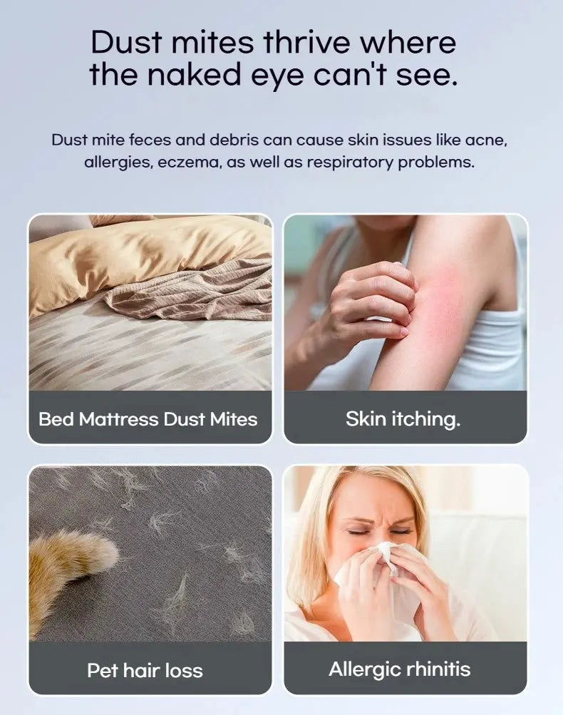 Aspirateur anti-acariens – Sans fil avec technologie ultrasons, 3 vitesses LED U SHINER